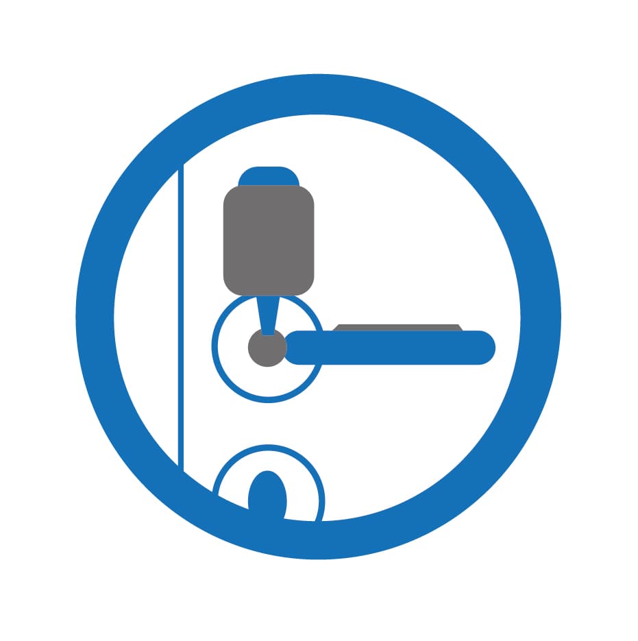 Symbol: HygieneGriff mit Spender am Türdrücker