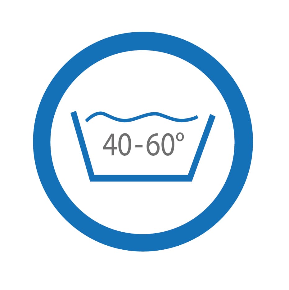 Symbol: waschbar bei 40–60 °C